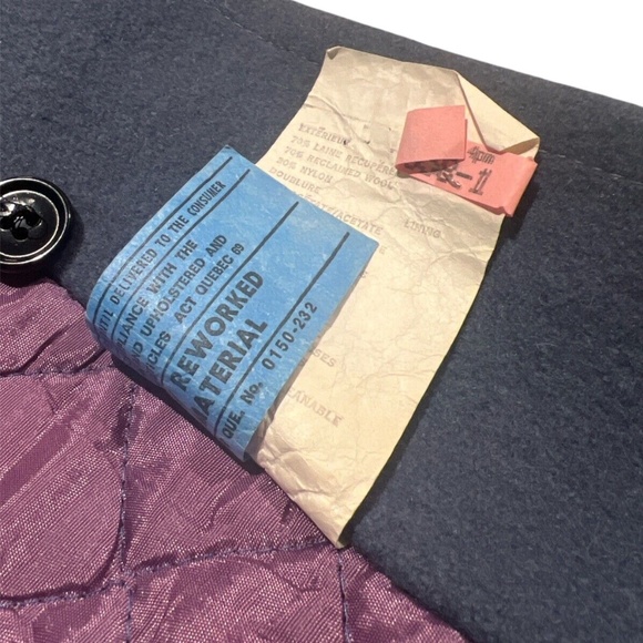 Vintage Kids Little Nugget Blue/Grey Wool & Velvet Trim Dress Coat - Picture 5 of 8